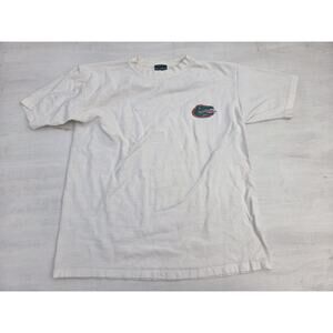 Vtg Florida Gators Mens Large White Heavy T Shirt NCAA Blue Dolphin Designs